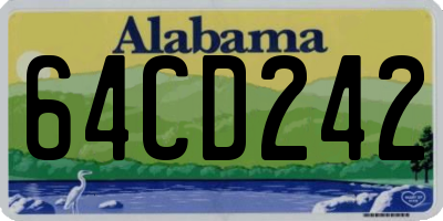AL license plate 64CD242