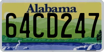 AL license plate 64CD247