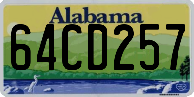 AL license plate 64CD257