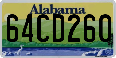 AL license plate 64CD260