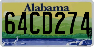 AL license plate 64CD274