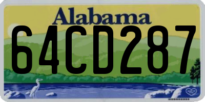 AL license plate 64CD287