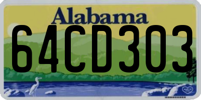 AL license plate 64CD303
