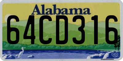 AL license plate 64CD316