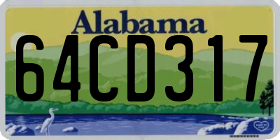 AL license plate 64CD317