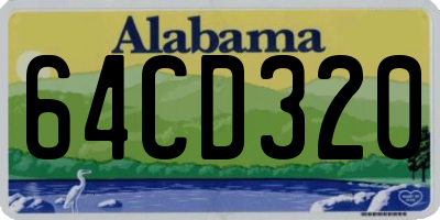 AL license plate 64CD320