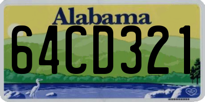 AL license plate 64CD321