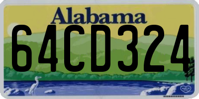 AL license plate 64CD324