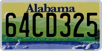 AL license plate 64CD325