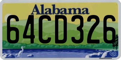 AL license plate 64CD326