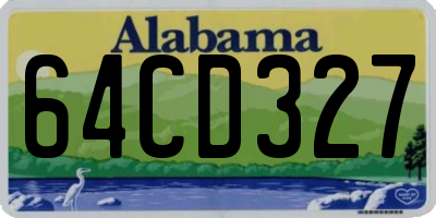 AL license plate 64CD327