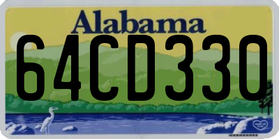 AL license plate 64CD330