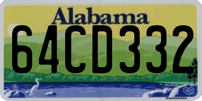 AL license plate 64CD332