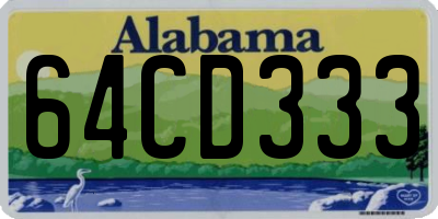 AL license plate 64CD333