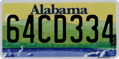 AL license plate 64CD334
