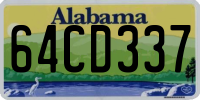 AL license plate 64CD337