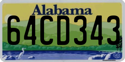 AL license plate 64CD343