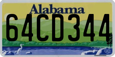 AL license plate 64CD344