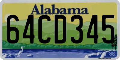 AL license plate 64CD345