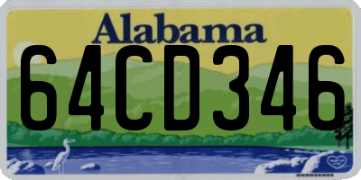 AL license plate 64CD346