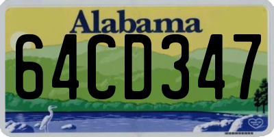 AL license plate 64CD347