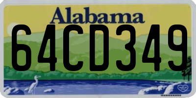 AL license plate 64CD349