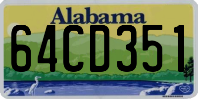 AL license plate 64CD351