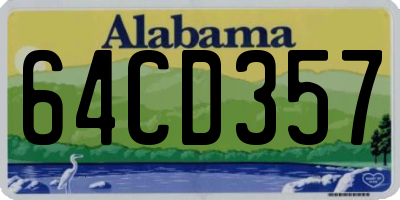 AL license plate 64CD357