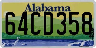 AL license plate 64CD358