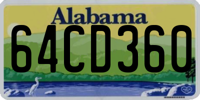 AL license plate 64CD360