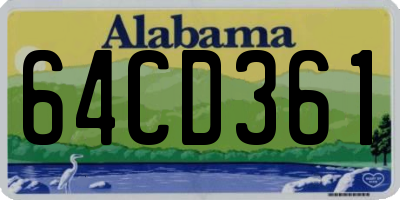 AL license plate 64CD361