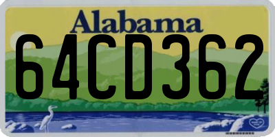 AL license plate 64CD362