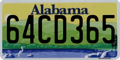 AL license plate 64CD365