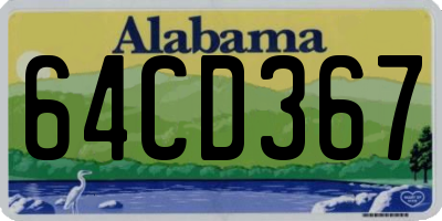 AL license plate 64CD367