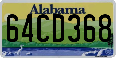 AL license plate 64CD368
