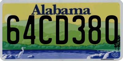 AL license plate 64CD380