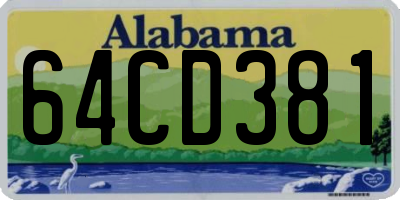 AL license plate 64CD381