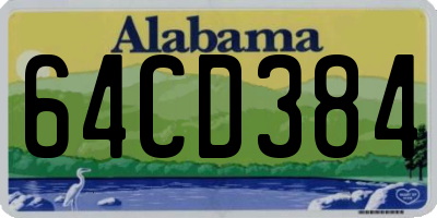 AL license plate 64CD384
