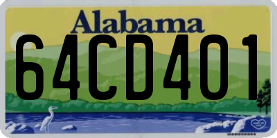 AL license plate 64CD401