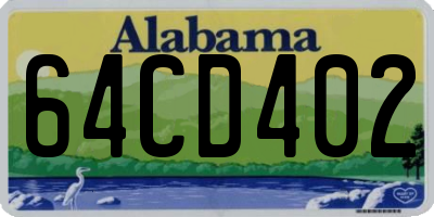 AL license plate 64CD402
