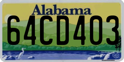 AL license plate 64CD403
