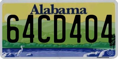 AL license plate 64CD404