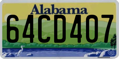 AL license plate 64CD407