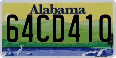 AL license plate 64CD410
