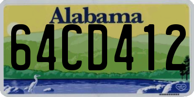 AL license plate 64CD412