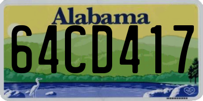AL license plate 64CD417