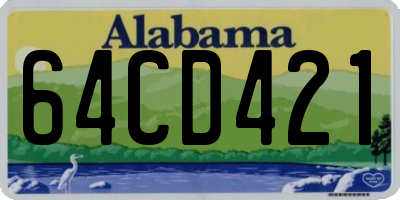 AL license plate 64CD421