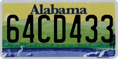 AL license plate 64CD433