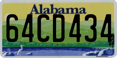 AL license plate 64CD434