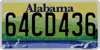 AL license plate 64CD436